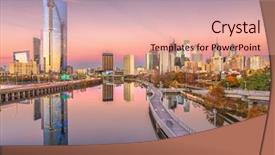  Presentation with philadelphia - Audience pleasing presentation consisting of philadelphia pennsylvania usa downtown city backdrop and a coral colored foreground