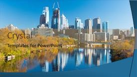  Presentation with philadelphia - Cool new presentation theme with philadelphia-pennsylvania-usa-downtown-skyline backdrop and a gold colored foreground