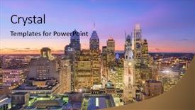  Presentation with philadelphia - Cool new presentation theme with philadelphia pennsylvania usa downtown skyline backdrop and a light blue colored foreground