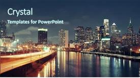  Presentation with philadelphia - Colorful slide deck enhanced with philadelphia skyline at night backdrop and a ocean colored foreground
