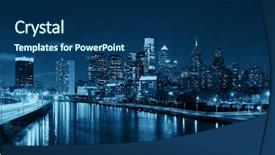  Presentation with philadelphia - Audience pleasing PPT layouts consisting of philadelphia skyline at night backdrop and a ocean colored foreground