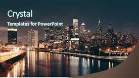 Presentation with philadelphia - Colorful slide deck enhanced with philadelphia skyline at night backdrop and a tawny brown colored foreground