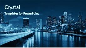  Presentation with philadelphia - Slides with philadelphia skyline at night background and a navy blue colored foreground