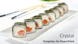  Presentation with philadelphia - Slide deck featuring philadelphia-sushi-roll-made background and a white colored foreground