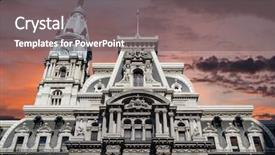  Presentation with philadelphia - PPT layouts consisting of philadelphia's landmark historic city background and a gray colored foreground