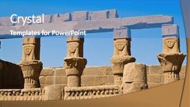  Presentation with egypt - Slides with philae temple in aswan in egypt background and a teal colored foreground