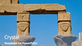  Presentation with egypt - Colorful theme enhanced with philae temple in aswan in egypt backdrop and a teal colored foreground