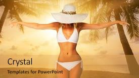  Presentation with sunset beach - Colorful presentation enhanced with philipines - woman on thetropical beach backdrop and a gold colored foreground