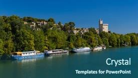  Presentation with free air traffic control tower - PPT theme featuring philippe in avignon - provence france background and a ocean colored foreground