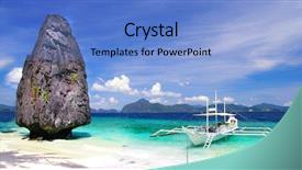  Presentation with turquoise - Audience pleasing slide deck consisting of philippine traditional - turquoise island backdrop and a light blue colored foreground