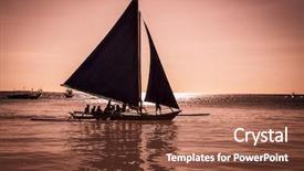  Presentation with philippine traditional - Colorful presentation theme enhanced with philippine traditional boat sailing backdrop and a tawny brown colored foreground