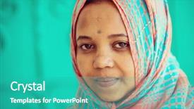  Presentation with african culture - Slide set consisting of philippines culture - african muslim girl background and a teal colored foreground