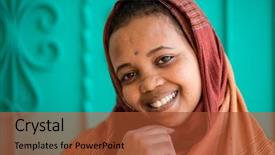 Presentation with african culture - PPT theme featuring philippines culture - african muslim girl background and a red colored foreground