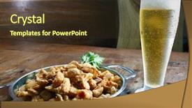  Presentation with cold beer - Beautiful PPT layouts featuring philippines culture - fried pork crackling with cold backdrop and a tawny brown colored foreground
