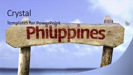  Presentation with philippines - Theme having philipines - philippines wooden sign background and a light blue colored foreground