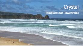  Presentation with australia - Colorful PPT layouts enhanced with philips - anzacs beach in philip island backdrop and a teal colored foreground