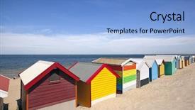  Presentation with australia melbourne - PPT theme with philips - beach boxes at brighton beach background and a light blue colored foreground