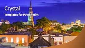  Presentation with charleston - Presentation theme consisting of philips - charleston south carolina usa town background and a royal blue colored foreground