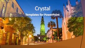  Presentation with charleston - PPT theme featuring philips - charleston south carolina usa view background and a teal colored foreground