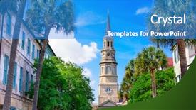  Presentation with charleston - Audience pleasing PPT theme consisting of philips - charleston south carolina usa view backdrop and a teal colored foreground