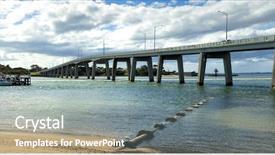  Presentation with bridge concrete - Amazing PPT theme having philips - concrete bridge connects the mainland backdrop and a gray colored foreground