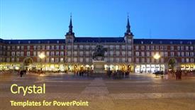  Presentation with elderly people walking difficulties - Amazing PPT theme having philips - people walk near monument backdrop and a tawny brown colored foreground