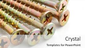  Presentation with head - Audience pleasing presentation consisting of philips - phillips head screws reflected backdrop and a  colored foreground