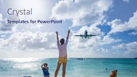  Presentation with airport runway - Slide deck enhanced with philipsburg-sint-maarten-december-30 background and a sky blue colored foreground