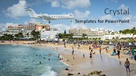  Presentation with airport runway - Beautiful slide set featuring computer generated abstract tehnology image backdrop and a wine colored foreground