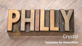  Presentation with philadelphia - Cool new slide deck with philly-philadelphia-word-abstract backdrop and a coral colored foreground