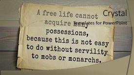  Presentation with ancient greek - Slide set having philosopher epicurus quote a free background and a coral colored foreground