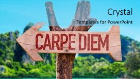  Presentation with success arrow 24 - Colorful PPT theme enhanced with philosophy free - carpe diem arrow with beach backdrop and a light blue colored foreground