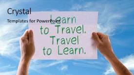  Presentation with airplane the sky travel - Cool new PPT theme with philosophy free - learn to travel travel backdrop and a light blue colored foreground