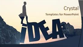  Presentation with gap - Beautiful slides featuring philosophy management - businessman jumping over gap backdrop and a cream colored foreground