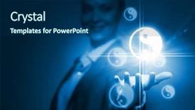  Presentation with yin yang - Presentation theme enhanced with hand fed baby s hands background and a gray colored foreground.