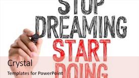  Presentation with marker - Amazing theme having philosophy management - hand with marker writing stop backdrop and a coral colored foreground