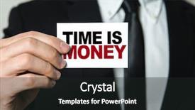  Presentation with money management - PPT theme featuring philosophy management - time is money background and a dark gray colored foreground