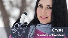  Presentation with power of attitude image - Presentation featuring phisic - image of a girl background and a  colored foreground