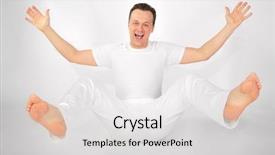  Presentation with sports - Presentation theme enhanced with phisic - man in sports suit fallen background and a white colored foreground