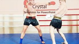  Presentation with thai boxing - Audience pleasing presentation design consisting of phisic - muai thai sportsman fighting backdrop and a  colored foreground