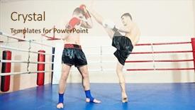  Presentation with boxers - Audience pleasing presentation consisting of phisic - muay thai boxers at training backdrop and a  colored foreground
