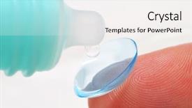  Presentation with contact lens - PPT theme with phisiology - contact lens cleaning background and a white colored foreground