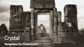  Presentation with devotion - Audience pleasing presentation theme consisting of phnom bakheng hill top hindu backdrop and a dark gray colored foreground