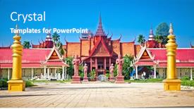  Presentation with phnom penh - PPT theme having phnom-penh-cambodia-dec-3 background and a teal colored foreground