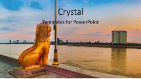  Presentation with phnom penh - Audience pleasing slide set consisting of penh riverside at sunrise cambodia backdrop and a light blue colored foreground