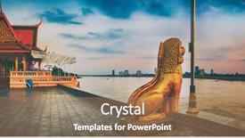  Presentation with phnom penh - PPT layouts with penh riverside at sunrise cambodia background and a coral colored foreground