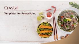  Presentation with shrimps - Cool new slides with pho bo and appetizer backdrop and a lemonade colored foreground