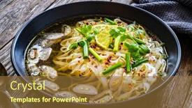  Presentation with soup - PPT layouts featuring pho-soup-vietnamese-soup background and a tawny brown colored foreground