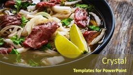  Presentation with traditional vietnamese soup pho - Theme consisting of pho-soup-vietnamese-soup background and a tawny brown colored foreground