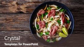  Presentation with soup - PPT layouts consisting of pho-soup-vietnamese-soup and a tawny brown colored foreground